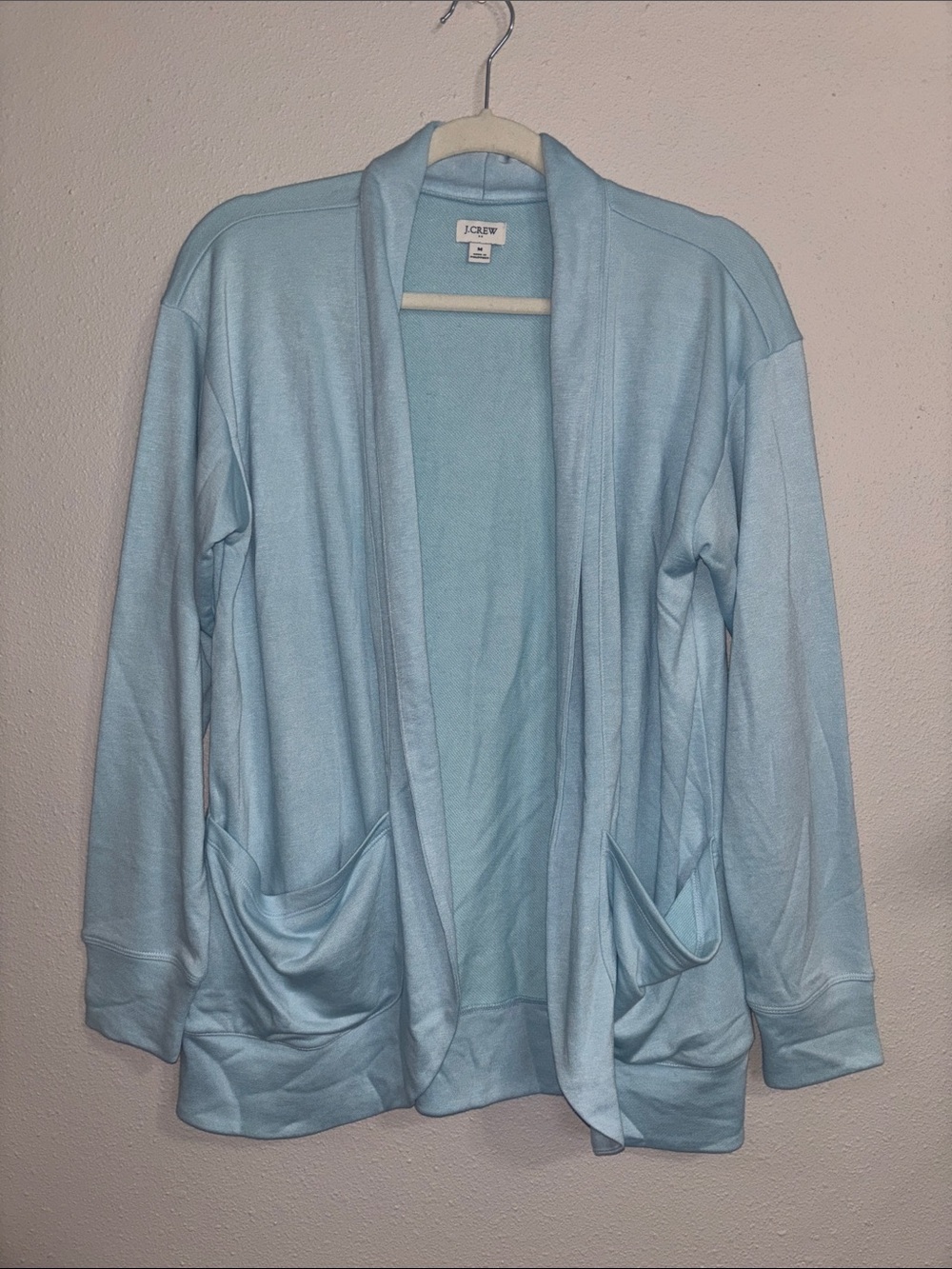 J. Crew Pale Blue Open-Front Cardigan